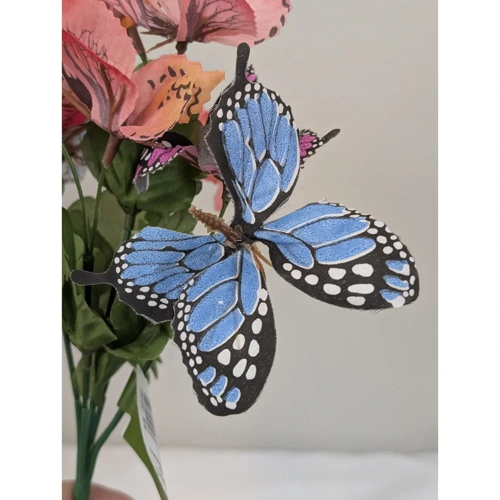 10pc Artificial Butterfly Floral Picks Bouquet Stems Spring Summer Home Decor